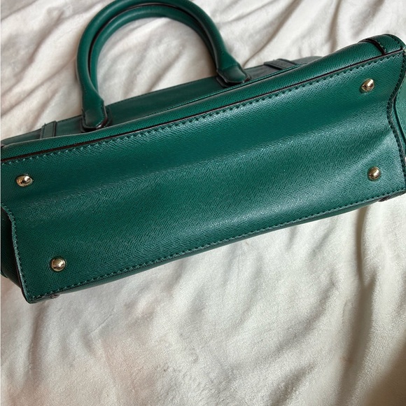 Isaac Mizrahi Green Leather Tote Bag – Structured Satchel Purse - Picture 2 of 12